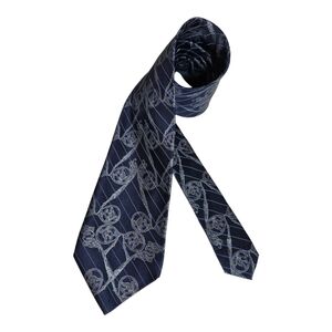 GIANFRANCO FERRE Blue Striped Baroque Silk LUXURY Tie ITALY